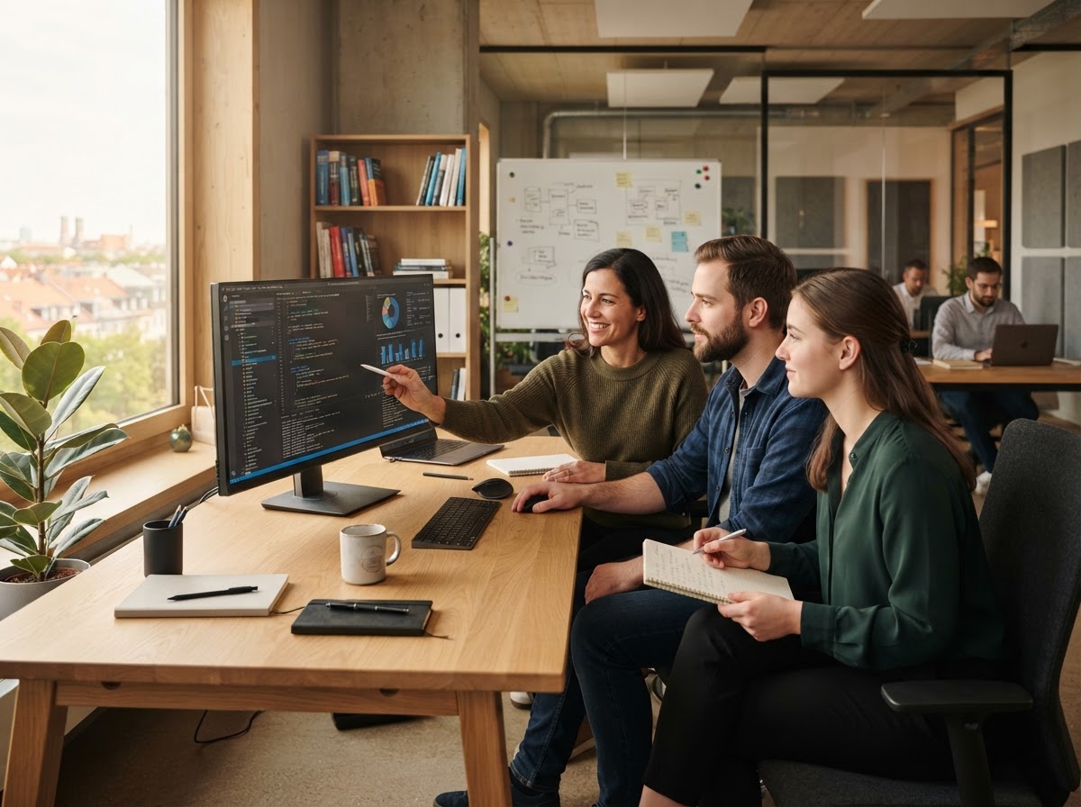 El equipo de Spot Hiberix Opt revisa el análisis predictivo en una computadora portátil